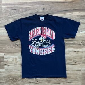 Vintage 1999 Staten Island Yankees MLB Navy Blue T Shirt Large
